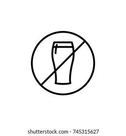 Premium no alcohol icon or logo in line style. High quality sign and symbol on a white background. Vector outline pictogram for infographic, web design and app development.