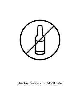 Premium no alcohol icon or logo in line style. High quality sign and symbol on a white background. Vector outline pictogram for infographic, web design and app development.