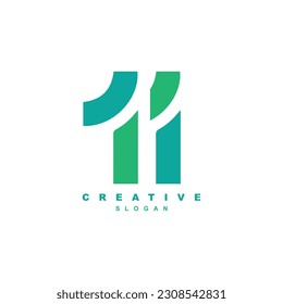 premium number 11 logo design for your brand or business