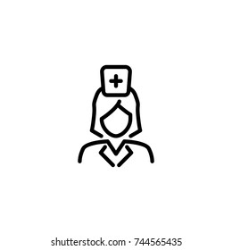 Premium nurse icon or logo in line style. High quality sign and symbol on a white background. Vector outline pictogram for infographic, web design and app development.