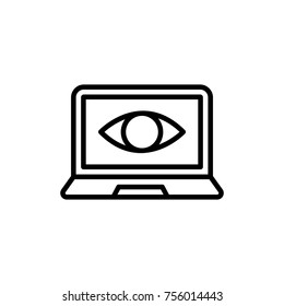 Premium observation and monitoring icon or logo in line style. High quality sign and symbol on a white background. Vector outline pictogram for infographic, web design and app development.