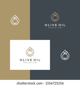 premium oil olive logo design outline