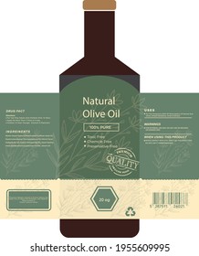 premium olive oil label design vector