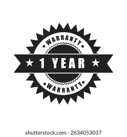 Premium One Year Warranty Badge Seal Guarantee Product Protection Graphic Design