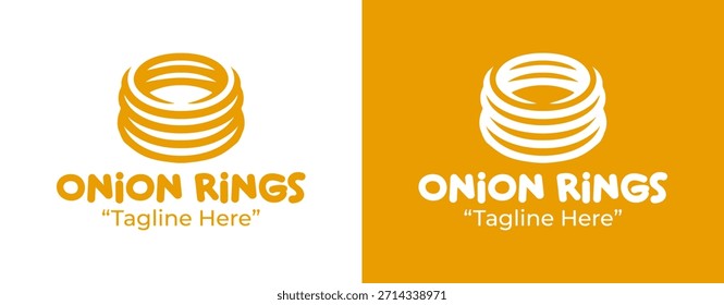 A premium onion rings logo designed for upscale fast food brands and modern snack concepts.