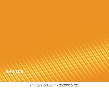 Diseño de fondo naranja de Premium con patrón de líneas doradas degradadas diagonales. Plantilla Horizontal de Vector para el Anuncio de negocios de lujo digital, invitación formal, cupón de lujo, certificado de regalo, etc.