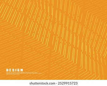 Diseño de fondo naranja de Premium con patrón de líneas doradas degradadas diagonales. Plantilla Horizontal de Vector para el Anuncio de negocios de lujo digital, invitación formal, cupón de lujo, certificado de regalo, etc.