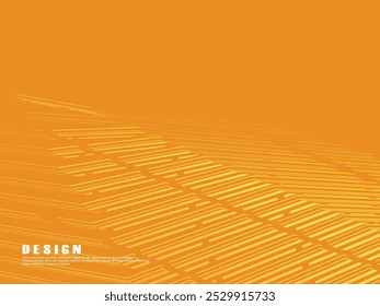 Premium orange background design with diagonal gradient gold lines pattern. Vector horizontal template for digital luxury business banner, formal invitation, luxury voucher, gift certificate, etc.