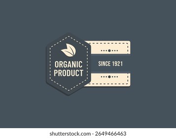 Premium Organic label or natural product label vector isolated eps. organic product free sign vector for product packaging design element.