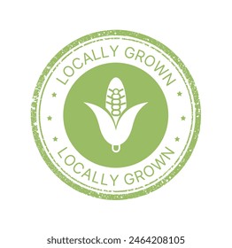Premium organic vector stamp with corn cob, label, element for food market, ecommerce, organic ecological products promotion, restaurant, food for healthy life. Vector illustration concept for web