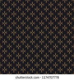 Premium oriental vector seamless pattern. Luxury abstract background in colors of gold and black. Elegant ornate texture with decotative vintage elements