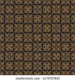 Premium oriental vector seamless pattern. Luxury abstract background in colors of gold and black. Elegant ornate texture with decotative vintage elements