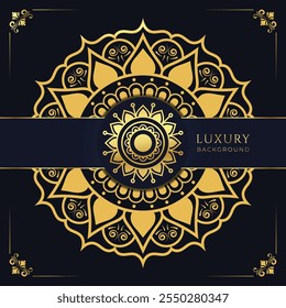 Premium Ornament Gold Mandala Art for Elegant Backgrounds