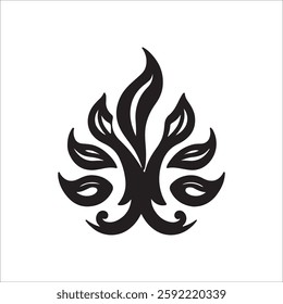 Premium Ornamental Flame Crest with Intricate Swirls Design