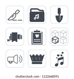 Premium outline, fill icons set on white background . Such as dentist, package, internet, document, dental, clinic, surgery, treatment, house, hospital, pasta, note, patient, gardening, web, operation