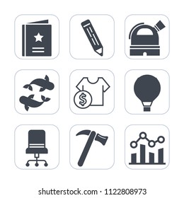 Premium outline, fill icons set on white background . Such as finance, jump, food, price, comfortable, white, tool, parachute, sale, astronomy, want, wrench, cost, parachuting, fish, furniture, graph