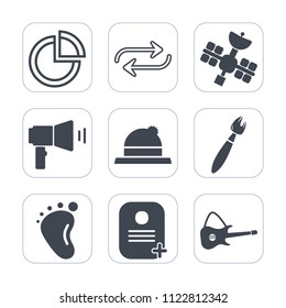 Premium outline, fill icons set on white background . Such as fashion, graphic, substitute, business, headwear, style, people, replacement, speaker, speech, hat, baby, pie, presentation, small, sign