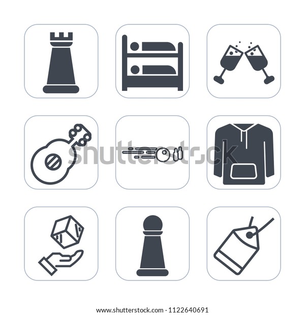 Premium Outline Fill Icons Set On Royalty Free Stock Image