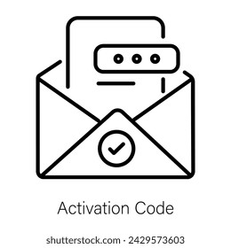 Premium outline icon of activation code 