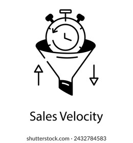 Premium outline icon depicting sales velocity
