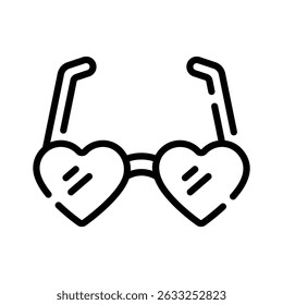 Premium outline icon of heart glasses for fun