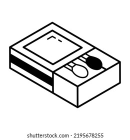 Premium outline icon of match box