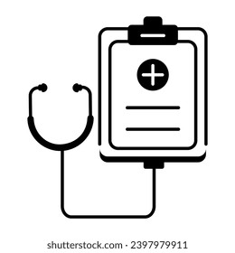 Premium outline icon of medical report 