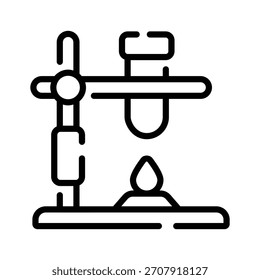 Premium outline icon of metal lab stand for experiment