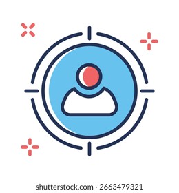 Icono de contorno de Premium que representa la audiencia principal segmentada