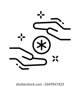 A premium outline icon showing healthcare service
