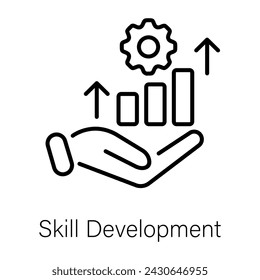 Icono de esquema premium de desarrollo de habilidades 