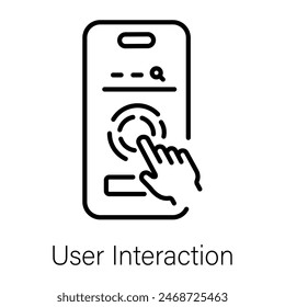 Premium outline icon of user interaction 