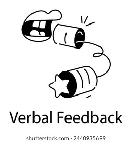 Premium outline icon of verbal feedback 