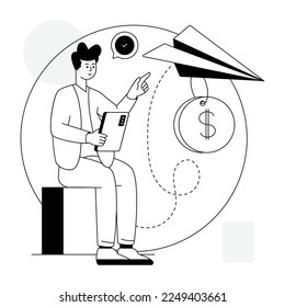 Premium outline illustration of payment transfer