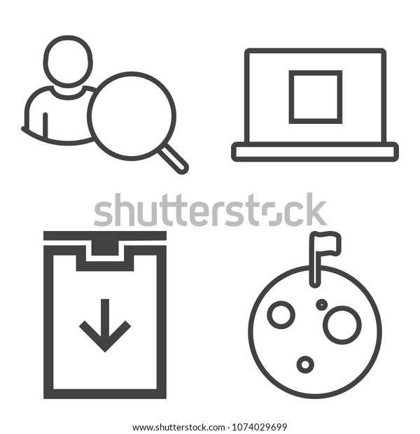 Premium outline set containing arrow, surface,\
profile, universe, account, page, background, office, download, web\
icons. Simple, modern flat vector illustration for mobile app,\
website or desktop app