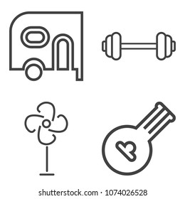Premium outline set containing auto, commercial, gym, white, strength, fitness, service, instrument, cargo, air icons. Simple, modern flat vector illustration for mobile app, website or desktop app