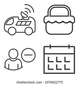 Premium outline set containing avatar, direction, delete, basket, car, picnic, system, red, food, navigation, park icons. Simple, modern flat vector illustration for mobile app, website or desktop app