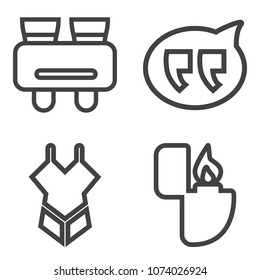 Premium outline set containing binoculars, light, equipment, female, vacation, optical, white, view, glasses, chat icons. Simple, modern flat vector illustration for mobile app, website or desktop app