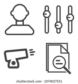 Premium outline set containing black, optical, magnifying, sign, cannon, antique, network, gender, user, people icons. Simple, modern flat vector illustration for mobile app, website or desktop app