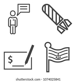 Premium outline set containing burn, bomb, message, communication, usa, power, america, social, smoke, national icons. Simple, modern flat vector illustration for mobile app, website or desktop app