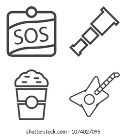 Premium outline set containing button, galaxy, rescue, lifebuoy, restaurant, coffee, assistance, nebula, drink icons. Simple, modern flat vector illustration for mobile app, website or desktop app