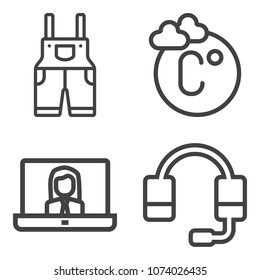 Premium outline set containing climate, communication, wear, hot, young, suit, people, cold, microphone, clothing icons. Simple, modern flat vector illustration for mobile app, website or desktop app