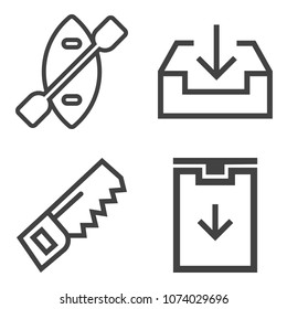 Premium outline set containing computer, building, internet, graphic, equipment, downloading, transportation, web icons. Simple, modern flat vector illustration for mobile app, website or desktop app