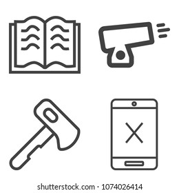 Premium outline set containing connection, open, hammer, weapon, wrench, tv, tool, military, building, work, axe icons. Simple, modern flat vector illustration for mobile app, website or desktop app