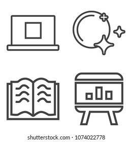 Premium outline set containing data, head, infographic, literature, sleep, blank, document, user, background, open icons. Simple, modern flat vector illustration for mobile app, website or desktop app