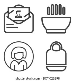 Premium outline set containing delicious, cuisine, traditional, sign, soup, letter, style, send, food, lady, post icons. Simple, modern flat vector illustration for mobile app, website or desktop app