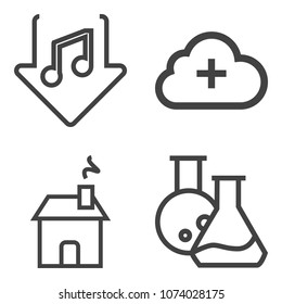 Premium outline set containing dentistry, audio, tool, internet, communication, network, medical, sign, dental icons. Simple, modern flat vector illustration for mobile app, website or desktop app