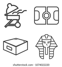 Premium outline set containing egypt, cooking, pitch, lawn, goal, business, grilled, grass, bbq, grill, drawer icons. Simple, modern flat vector illustration for mobile app, website or desktop app