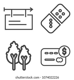 Premium outline set containing environment, tree, cash, advertisement, template, poster, green, billboard, trunk icons. Simple, modern flat vector illustration for mobile app, website or desktop app