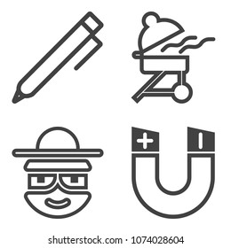 Premium outline set containing field, smile, business, cooking, cook, picnic, office, white, female, meal, hand icons. Simple, modern flat vector illustration for mobile app, website or desktop app